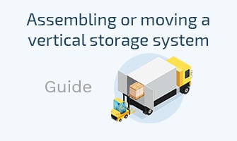 Assembling or moving a vertical storage system